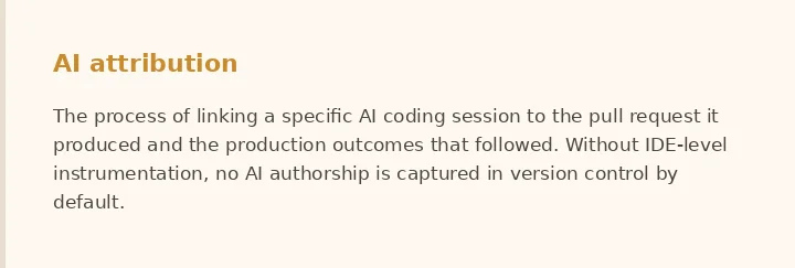 AI attribution layer: linking IDE session data to commit and pull request